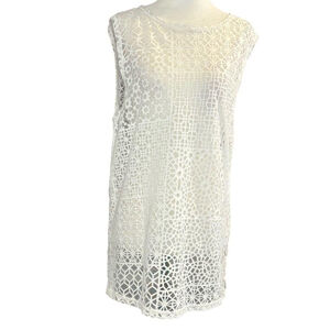 RVCA Women's Size Small Geometric Sheer White Top XS/S NWOT